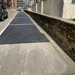 potholes patching road in progress